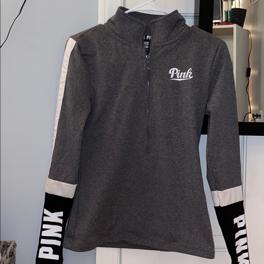 Grey size xs pink quarter zip